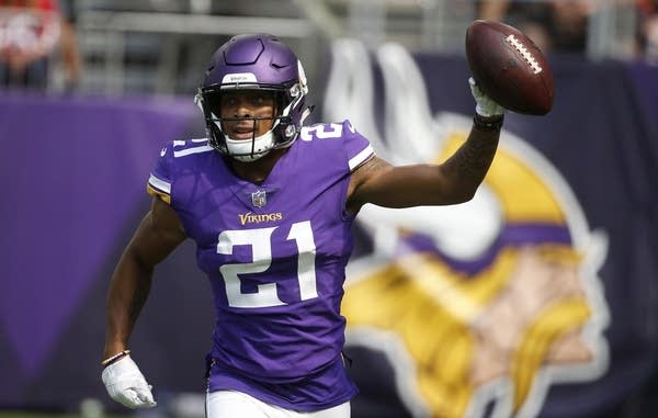 Vikings cornerback Mike Hughes turned an interception into a touchdown.