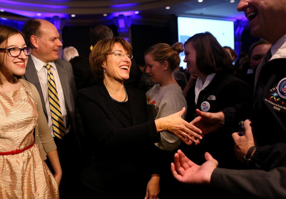 Klobuchar greets supporters