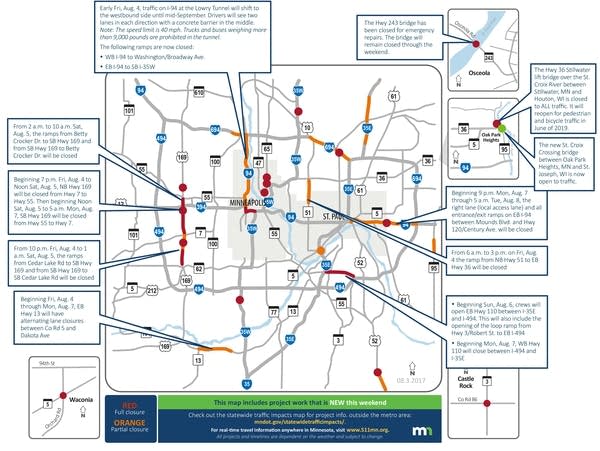 This weekend's traffic impacts.