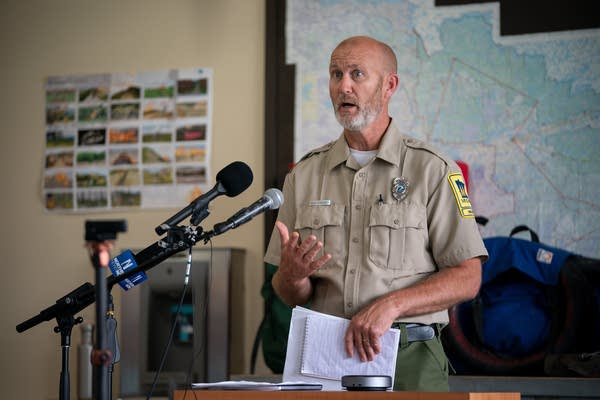 Paul Lundgren of the Minnesota Department of Natural Resources provides wildfire updates