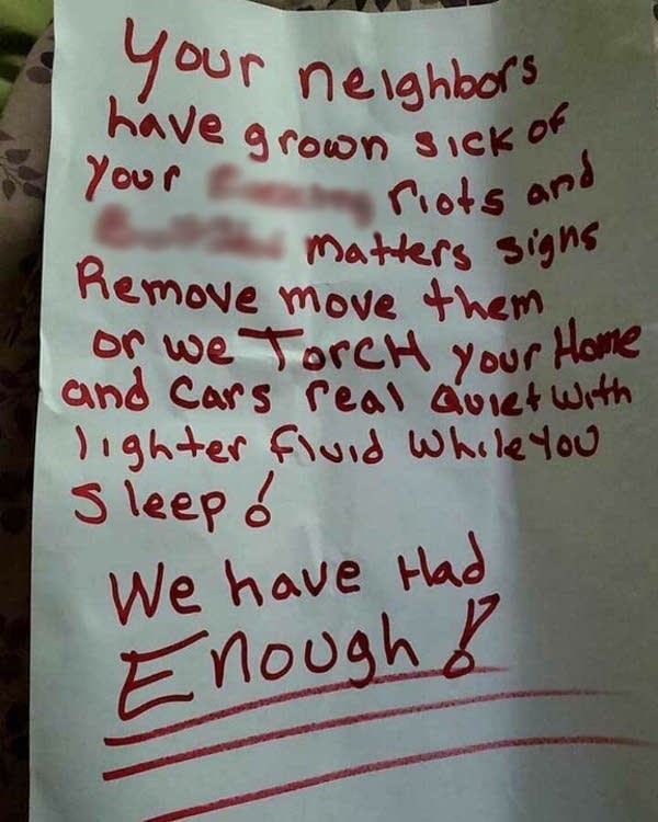 A threatening note.