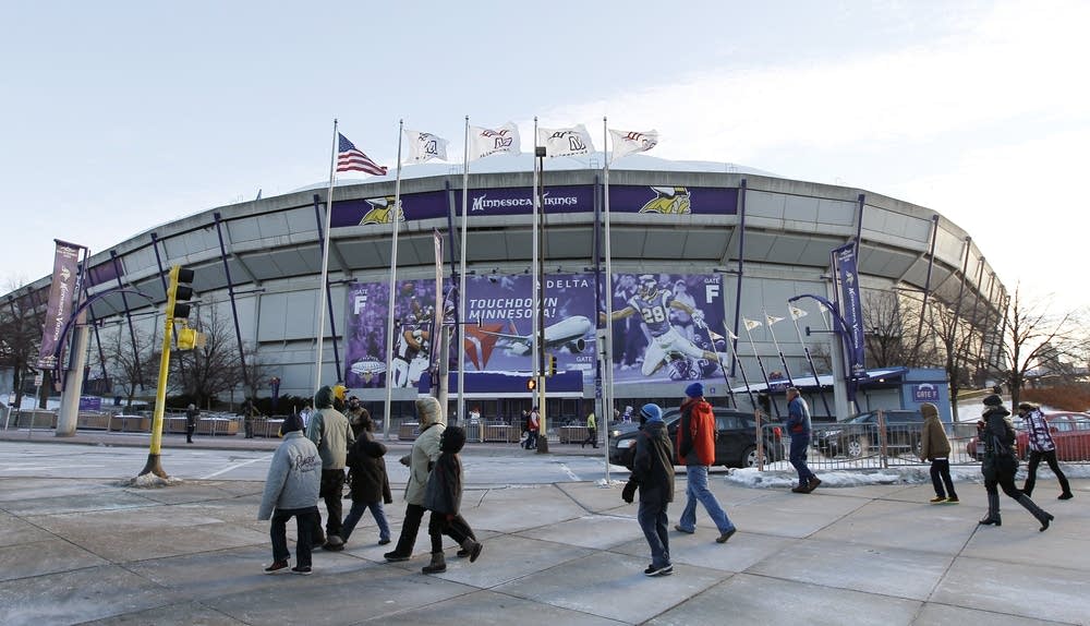 Fans outside the Metrodome