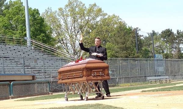 A funeral at home plate