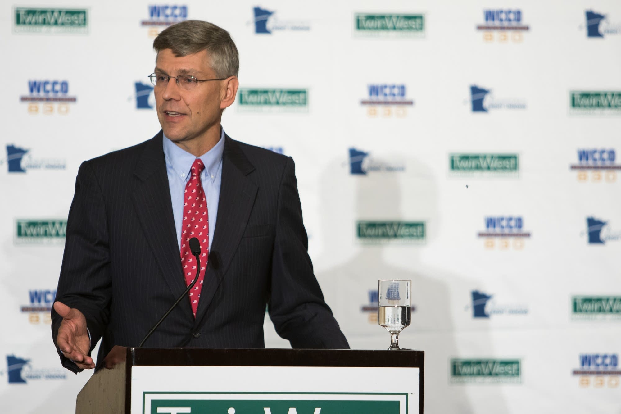 Rep. Erik Paulsen responds to a question during a debate.