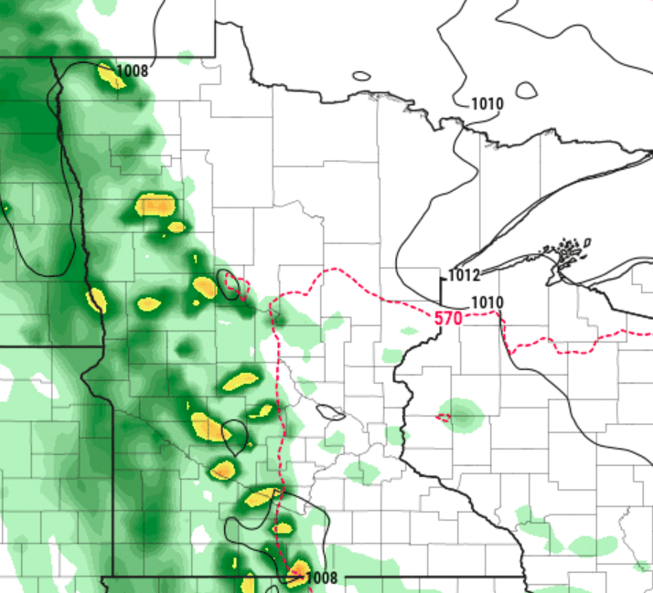 The next chance of thunderstorms to be widespread is next Saturday