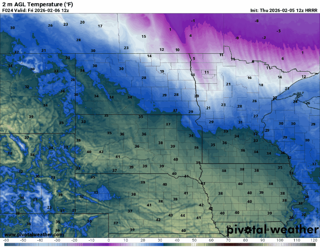 Falling temperatures Friday; milder air returns early next week