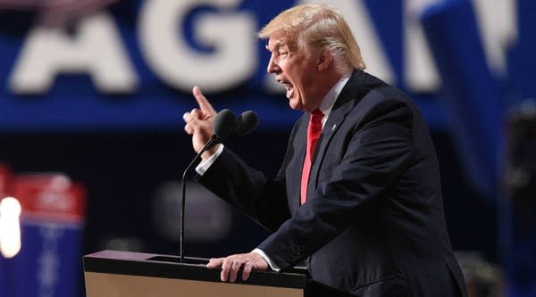 Republican presidential nominee Donald Trump at the final night of the Republican National Convention on Thursday.