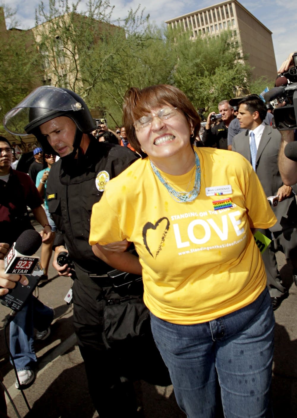 Arrested protester