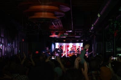 Trampled by Turtles performing on stage