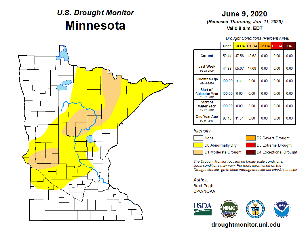 U.S. Drought Monitor for Minnesota
