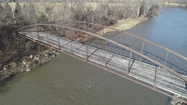 A view of the Kern Bridge in its original location