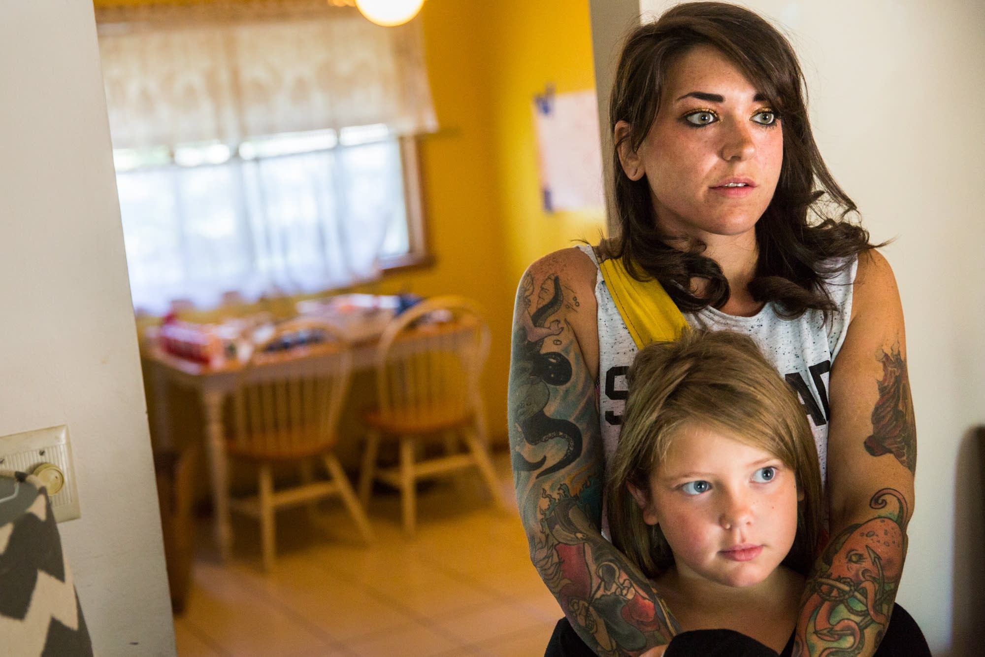 Jennessa and Raegan Lea in their home.