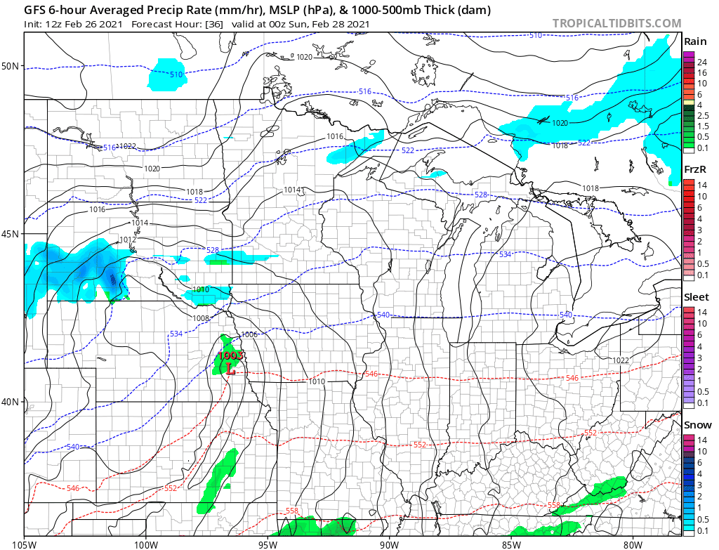 NOAA GFS model Sunday