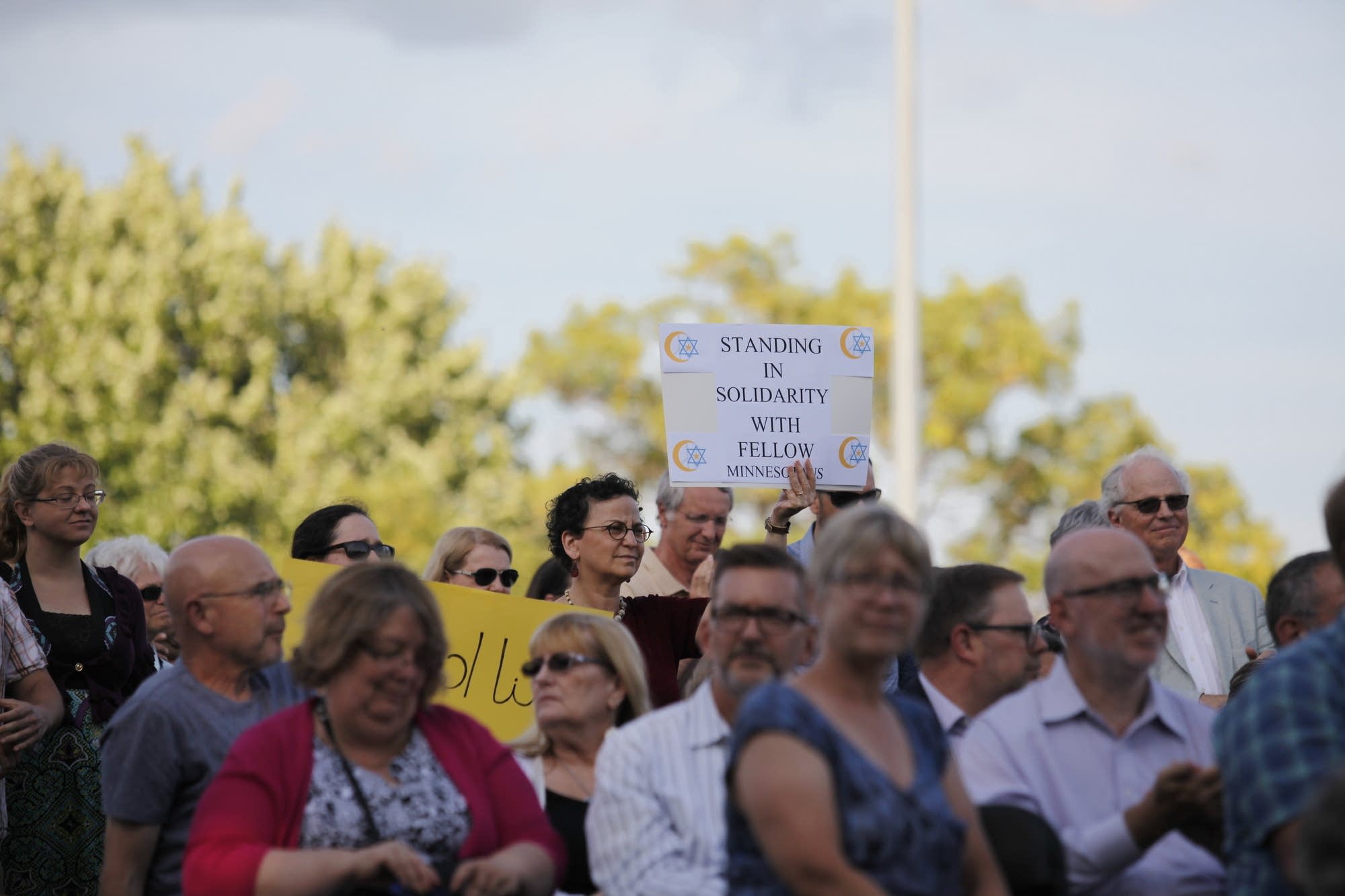 Hundreds turn out for rally.