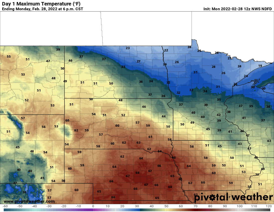 highs Monday