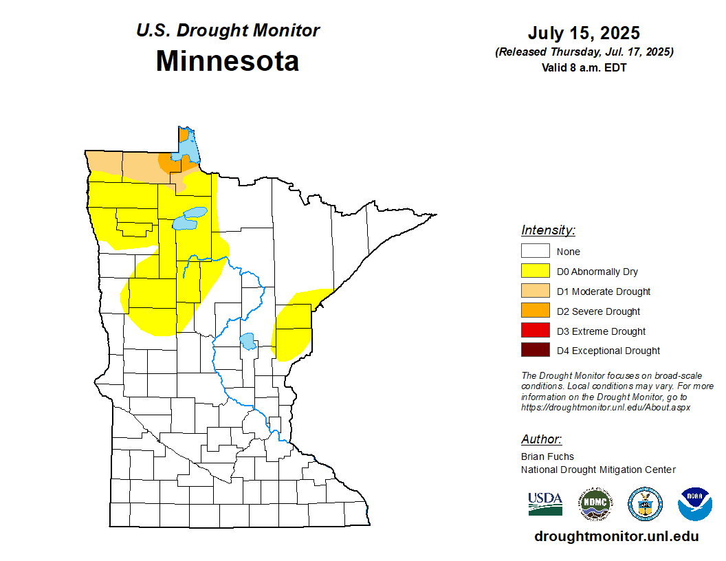 Latest drought monitor shows widespread recovery across Minnesota