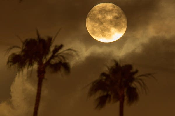 Supermoon lights up night sky in Santa Monica