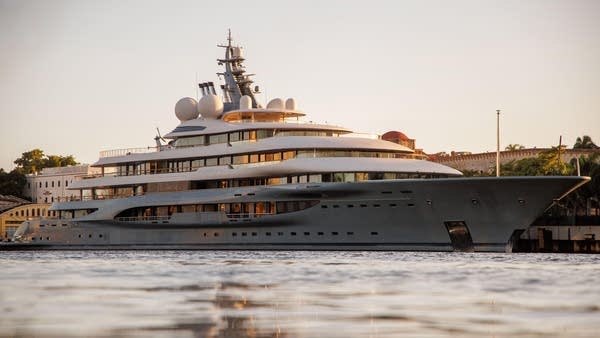 SANTO DOMINGO, DOMINICAN REPUBLIC - APRIL 07: The Flying Fox superyacht is seen docked at Don Diego Port on April 7, 2022 in Santo Domingo, Dominican Republic. The superyacht, suspected of being linked to Russian oligarch Dmitry Kamenshchik, has been anchored at the port since March 21 after authorities intervened as part of an investigation into alleged money laundering and arms trafficking.