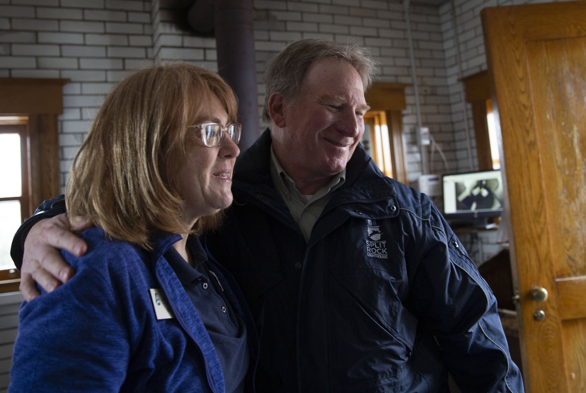 Historic site manager Lee Radzak interpreter Melanie Anderson.