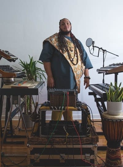 A man standing in his recording studio