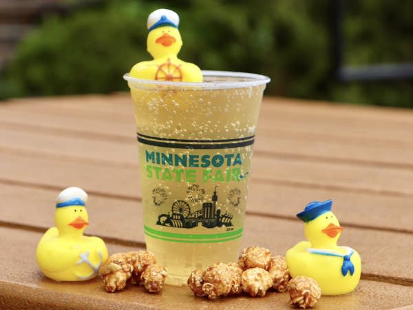 a beverage in a plastic cup