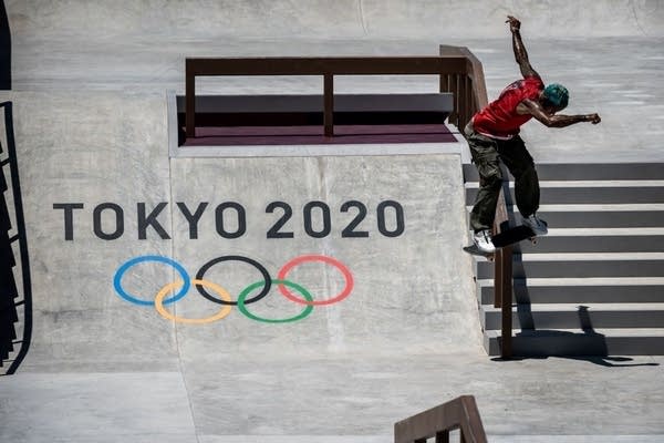 Puerto Rico's Manny Santiago practices at Ariake Urban Sports Park ahead of the Tokyo 2020 Olympic Games in Tokyo, on July 22, 2021.