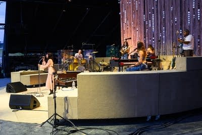 Clairo performing on stage