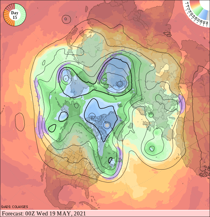 Upper air forecast map for 7 pm May 18