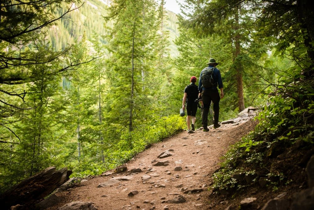 Hiking to recording location at the Maroon Bells