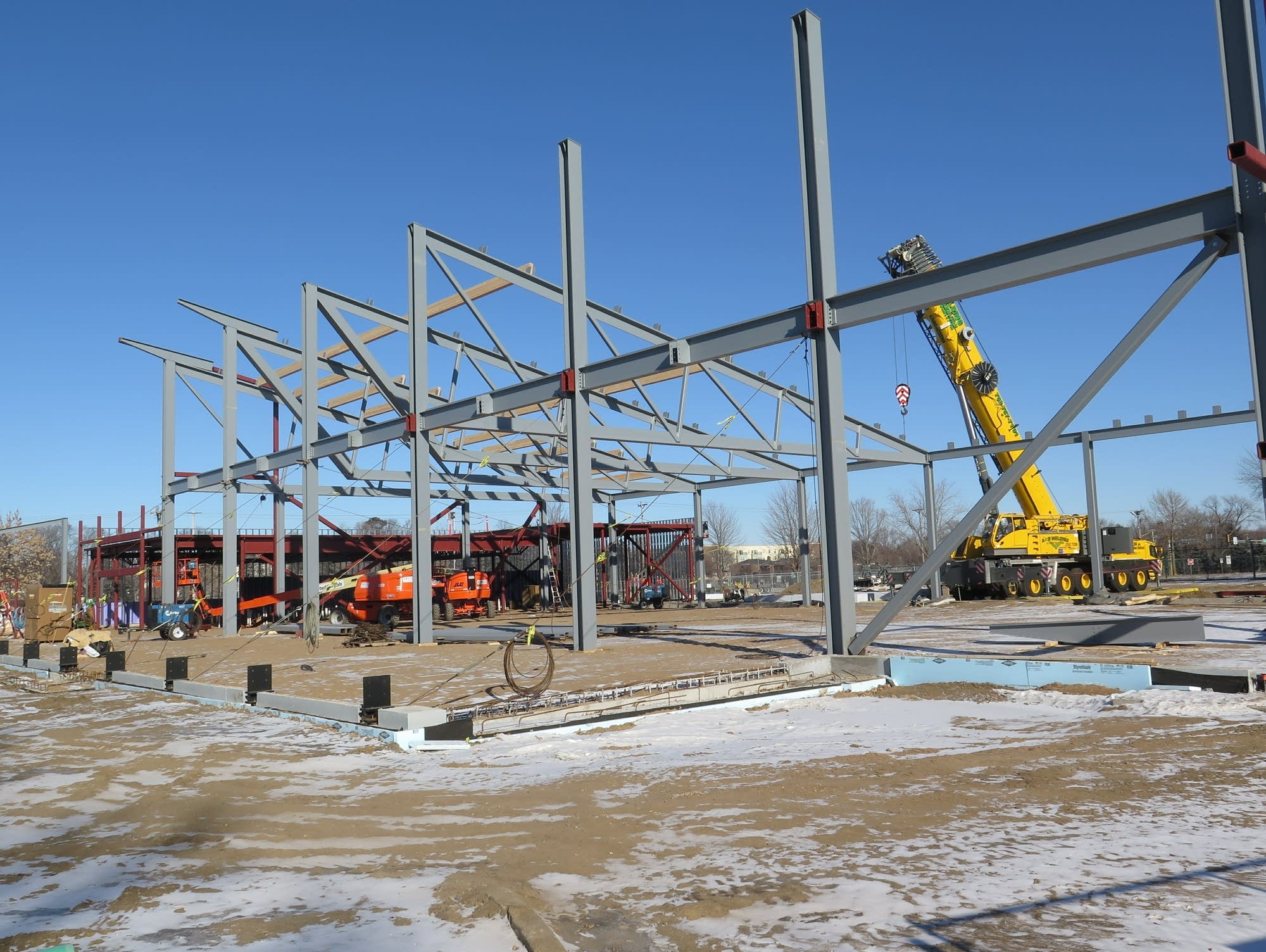 Construction of a new exhibit hall at the Minnesota State Fair