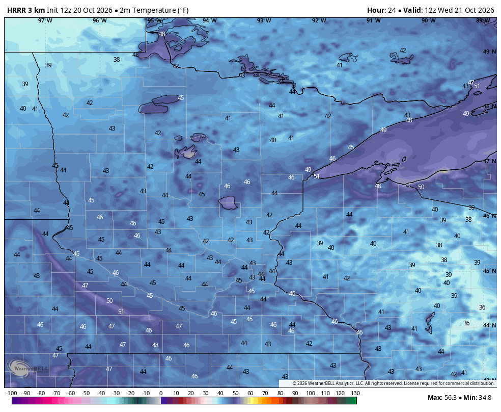 blue map of Minnesota