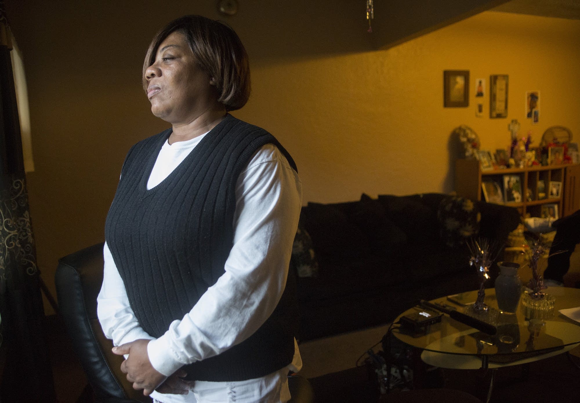 Irma Burns, the birth mother of Jamar Clark, in her home.