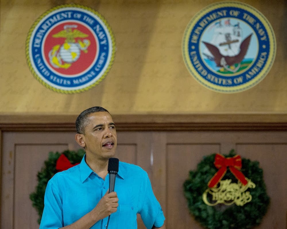 Obama at Marine Corps Base Hawaii