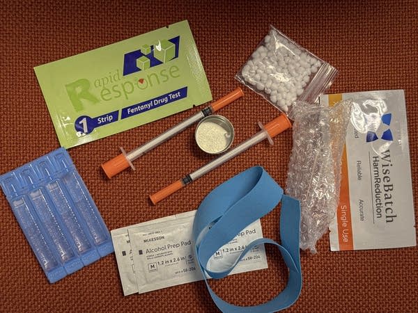 A harm reduction kit is seen