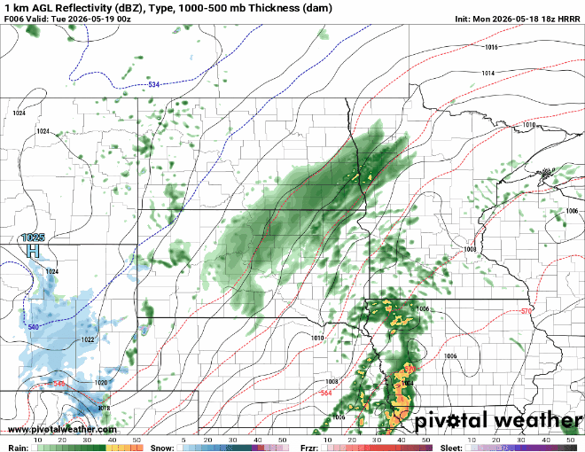 Forecast precipitation Monday 7 p.m. to 7 a.m.
