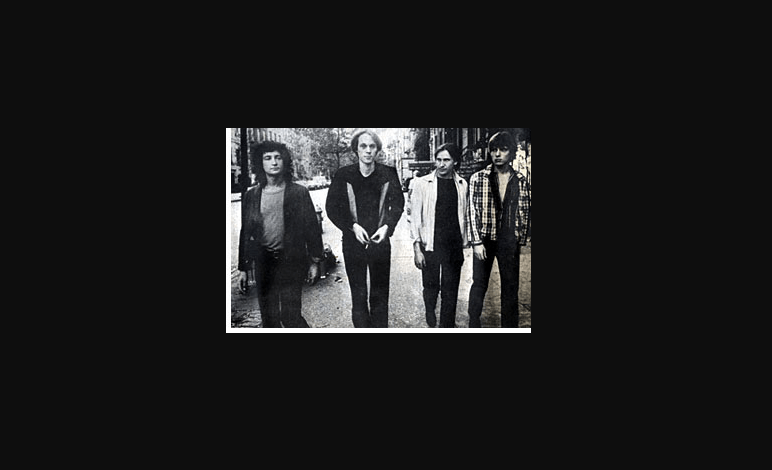 (L-R) Ficca, Verlaine, Smith, Lloyd. Taken during the shoot for Marquee Moon's liner notes.