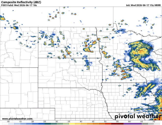 Forecast precipitation Wednesday 1 p.m. to midnight