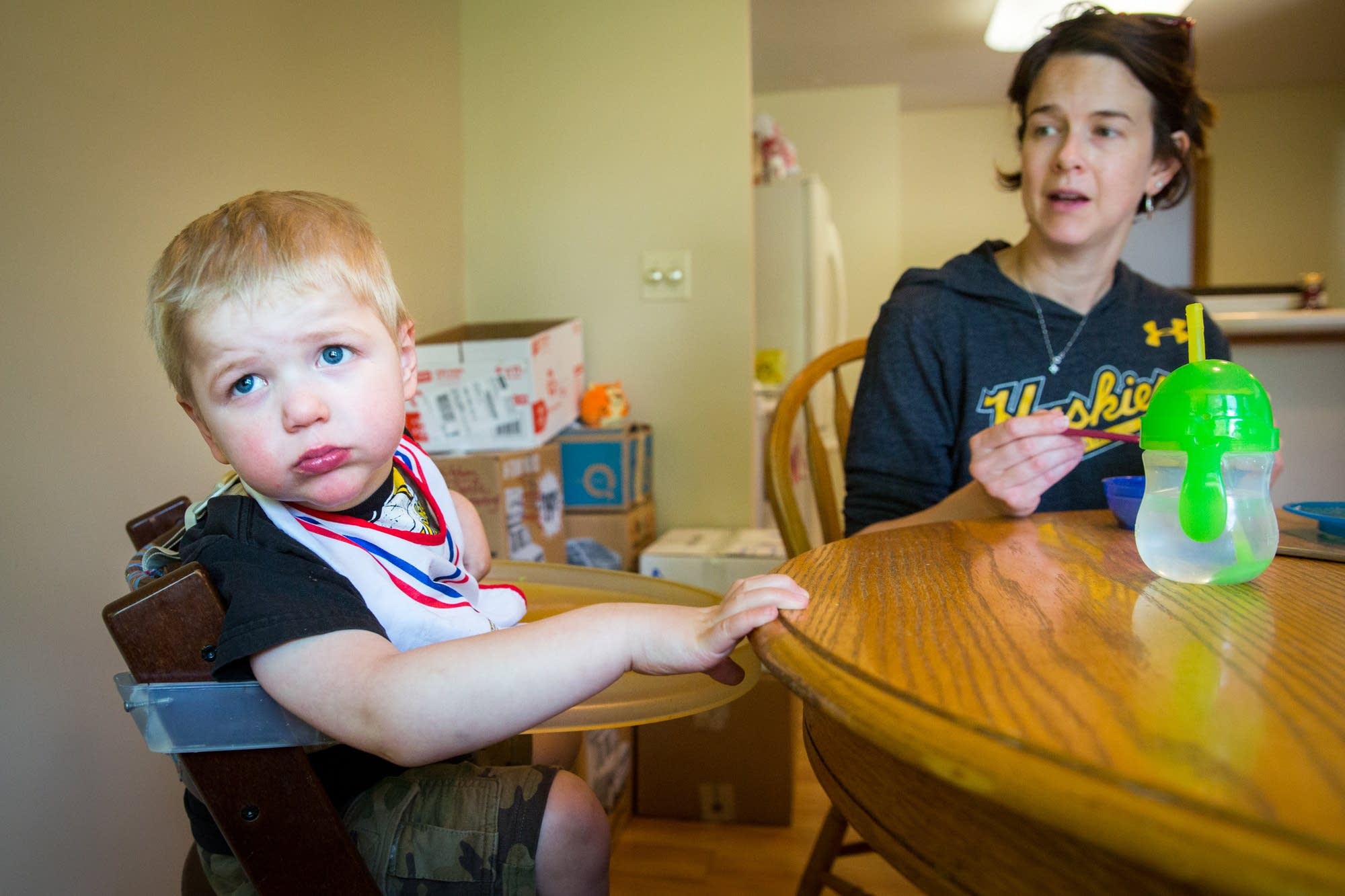 Wyatt Hauser has lunch at home.