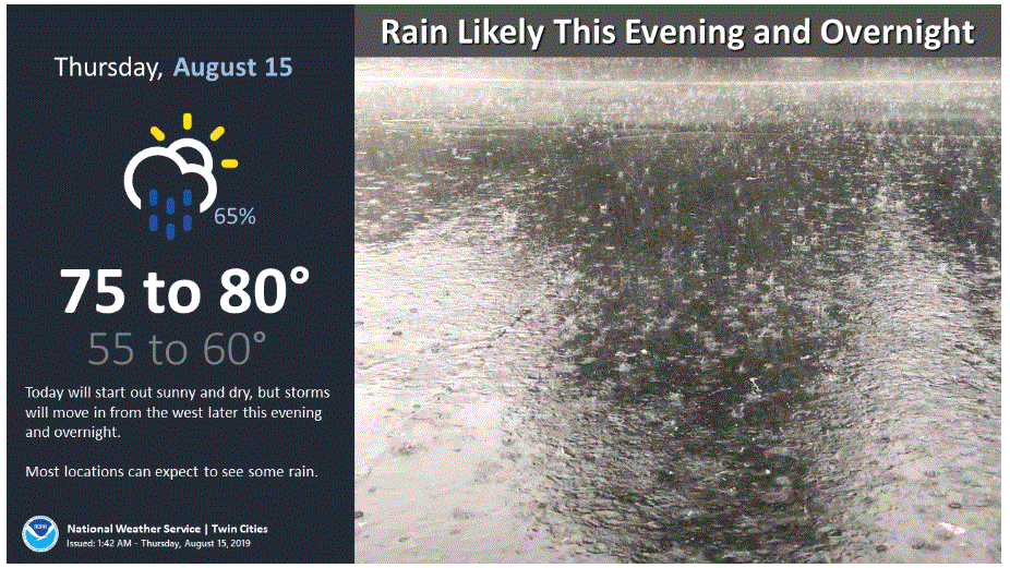 Showers and thunderstorms are likely by late on Thursday