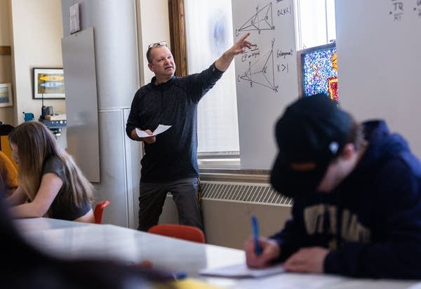 A teacher during a class.