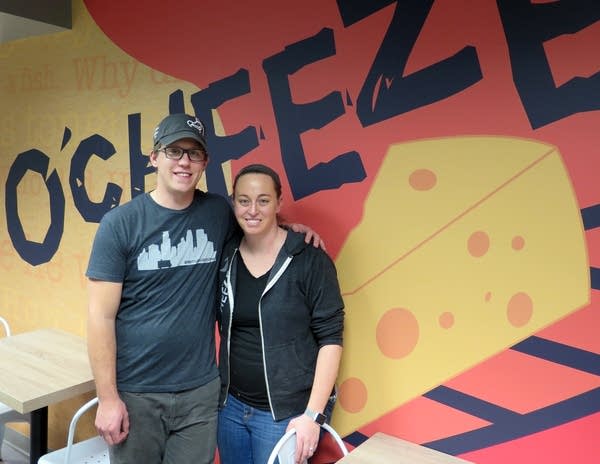 Tony and Haley Fritz opened O’Cheeze before Super Bowl week.