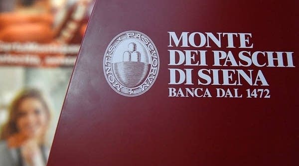 A Picture shows the logo of Italian bank the Monte Dei Paschi di Siena (BMPS) on December 9, 2016 in Rome. 
 