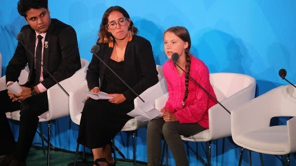 Youth Climate activist Greta Thunberg speaks during the UN Climate Action Summit on September 23, 2019 at the United Nations Headquarters in New York City.
