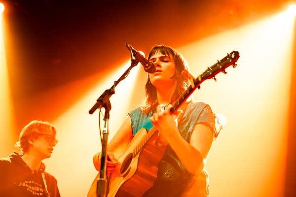 Anna Devine of Chutes performing at First Avenue's Best New Bands of 2025 on Saturday, Jan. 17, 2026, at First Avenue in Minneapolis.