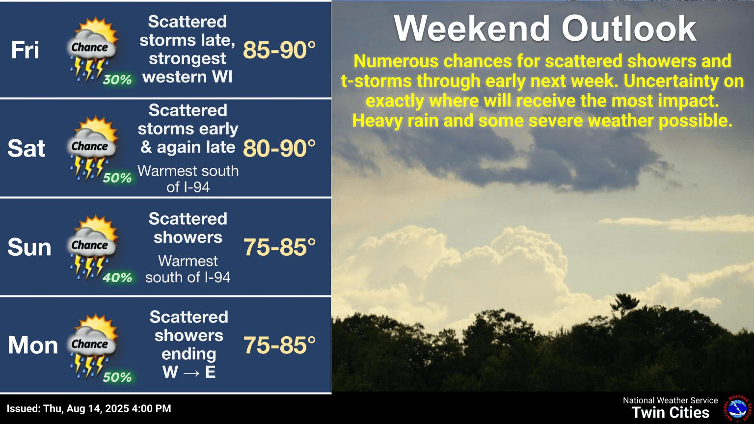 Wetter weather pattern kicks in; severe risk especially Friday evening – MPR News