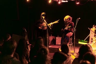 Lutalo performing on stage