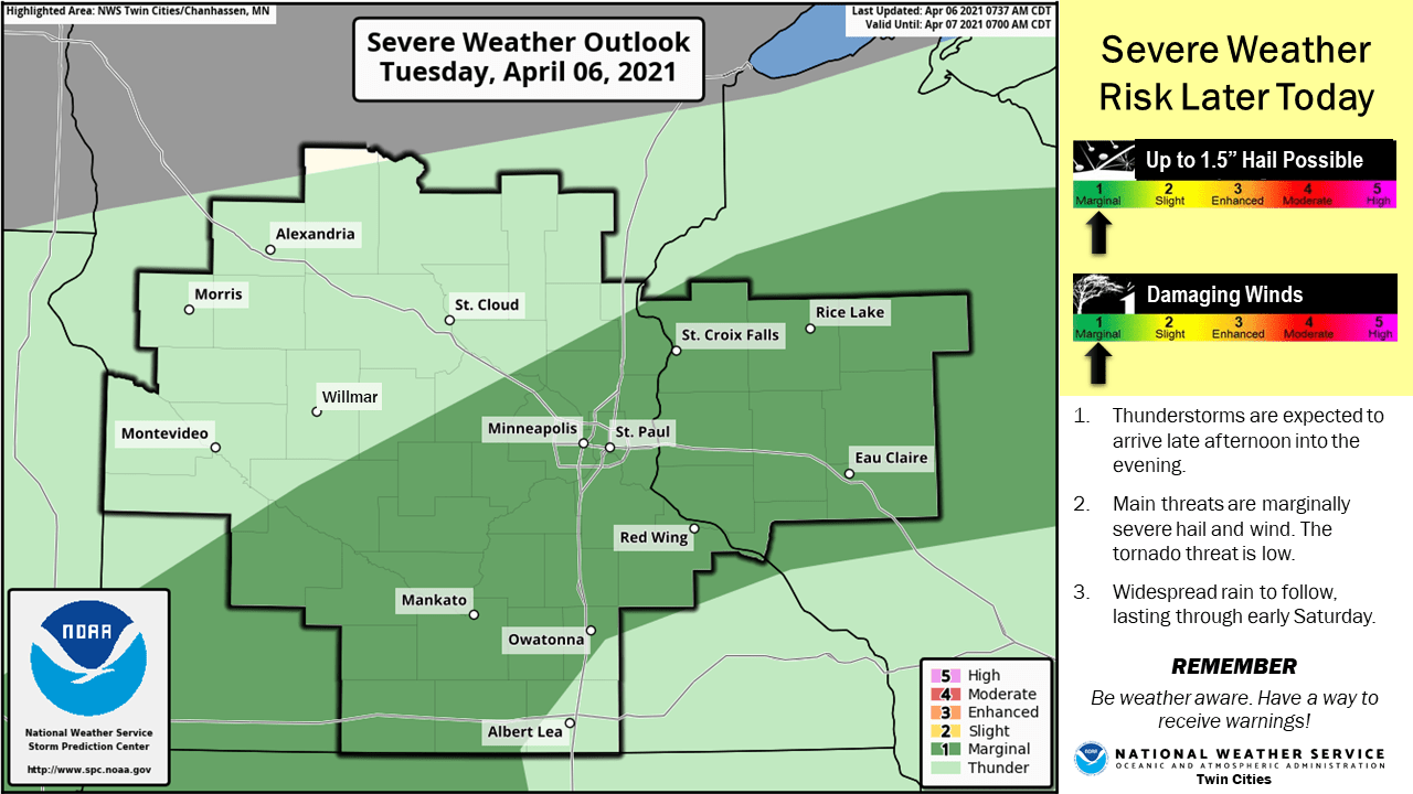 Severe weather risk areas