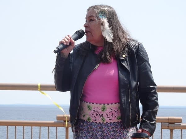 Babette Sandman, chair of the Duluth Indigenous Commission