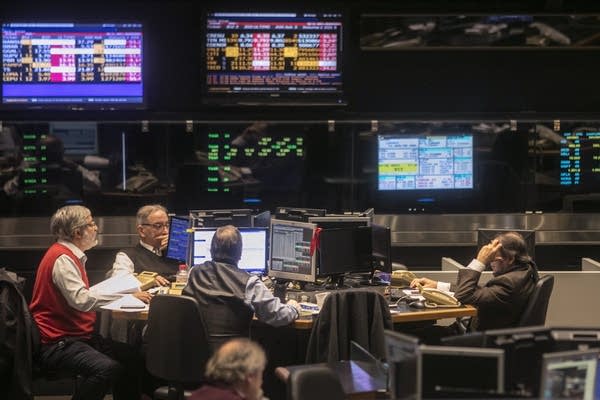 Traders work at the Buenos Aires Stock Exchange on August 12, 2019 in Buenos Aires, Argentina.  Buenos Aires Stock Exchange operated today with panic and uncertainty after the reactions of the market, and Argentine Peso's substantial weakening following the Primary Presidential Elections.