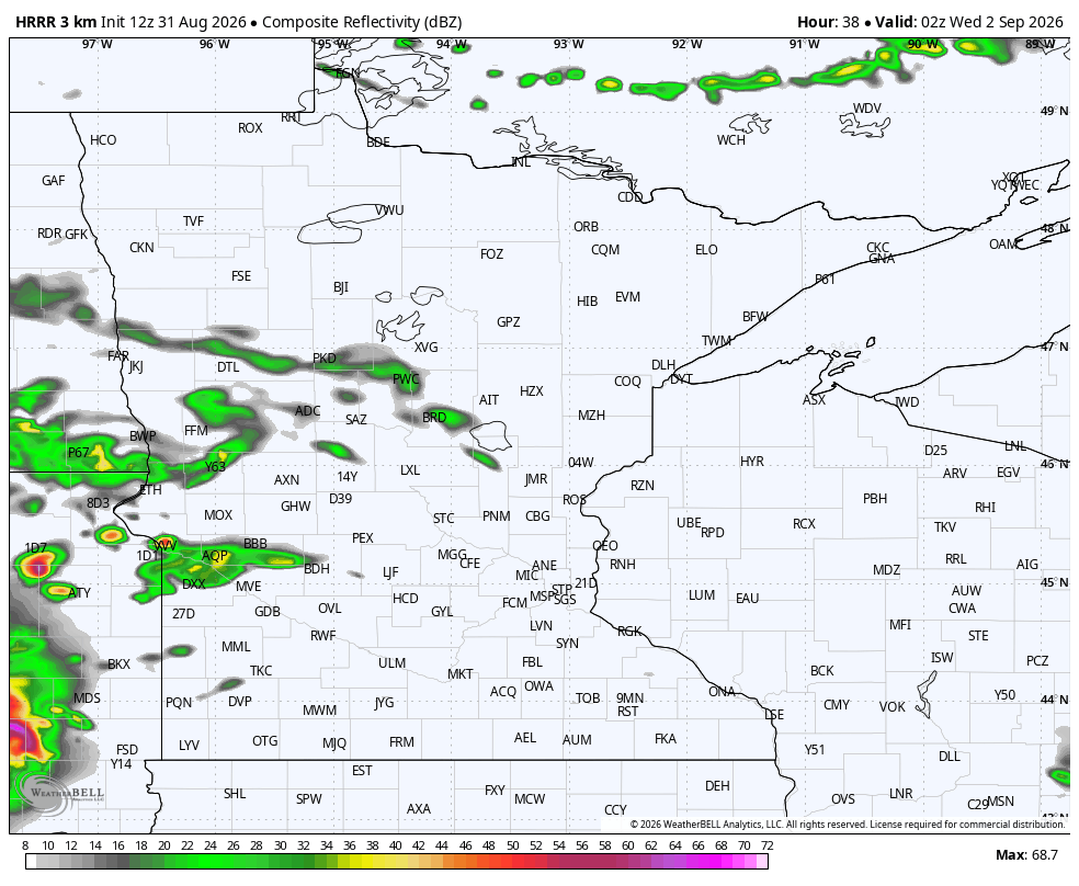 Tuesday night storms